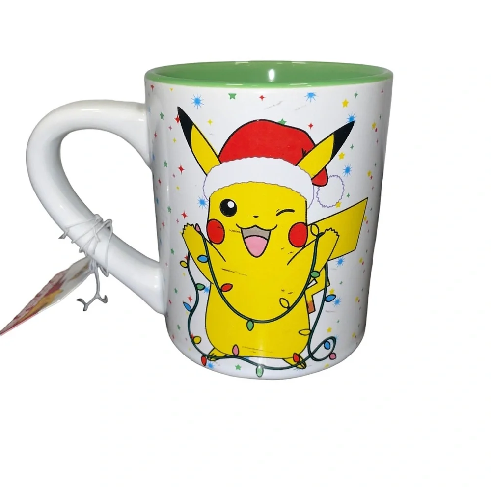 NWT Pokemon Pikachu Christmas Lights Santa Coffee Tea Mug‎ cup 14 Oz